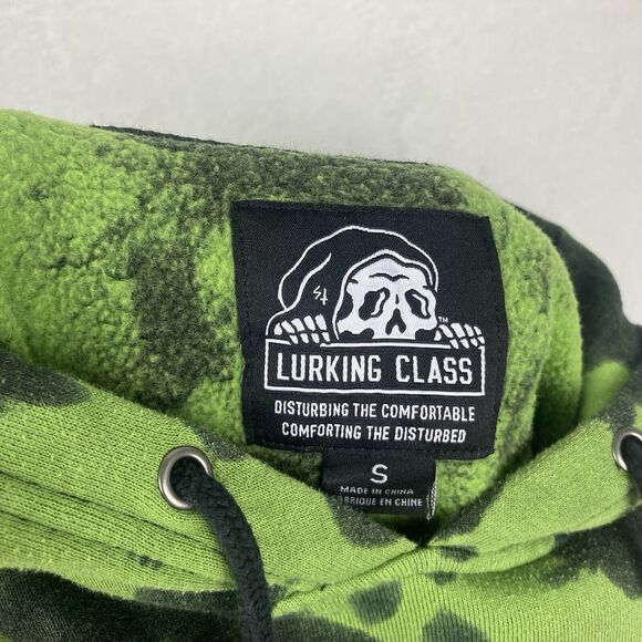 Lurking Class Skull Graphic Sweater Adult Small Green Tie Dye Hoodie Sweatshirt - Picture 9 of 11